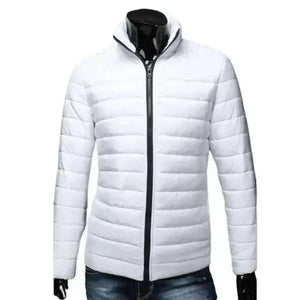 Men Puffer Jacket- Trendy  Fashion Stand Collar Slim Puffer Coat Lightweight Male Windbreaker Thickened   Outerwear.