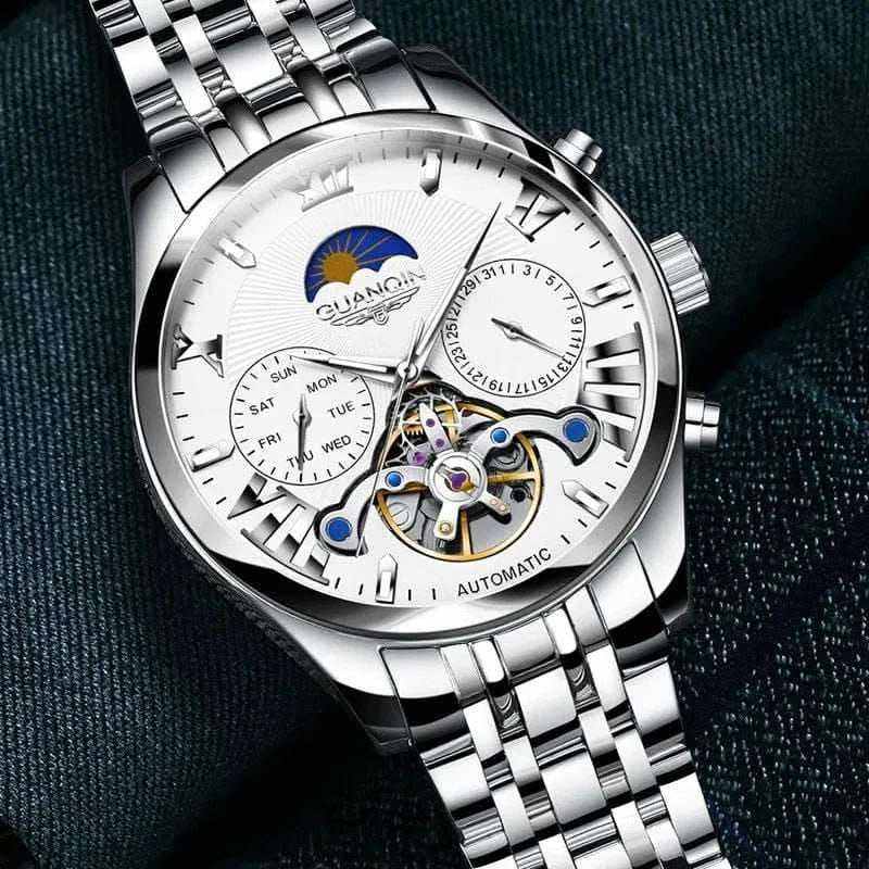 Luxury Watches For Men -VINTAGE DESIGN MECHANICAL WATCH WITH SILICONE STRAP.