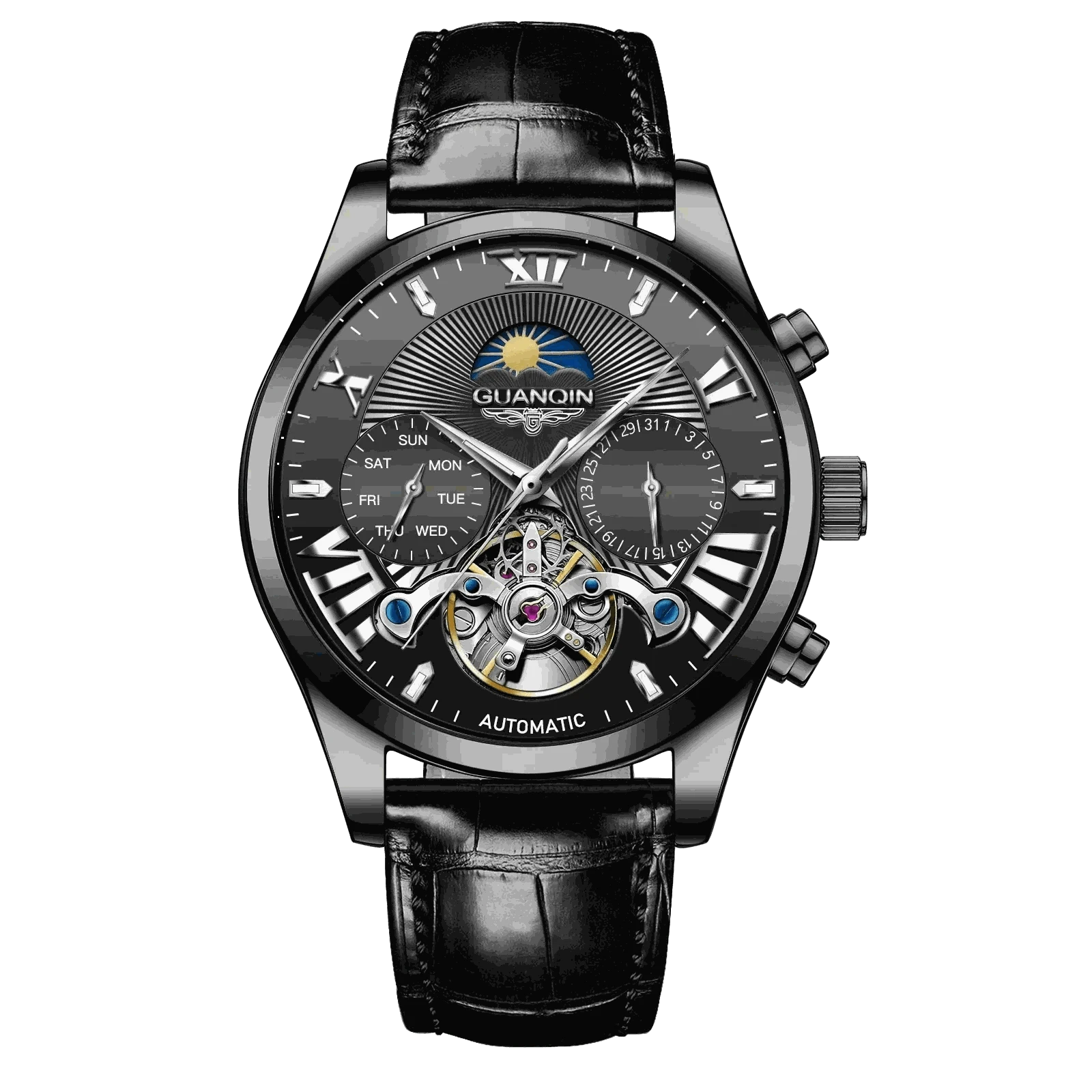 VINTAGE DESIGN MECHANICAL WATCH WITH SILICONE STRAP.