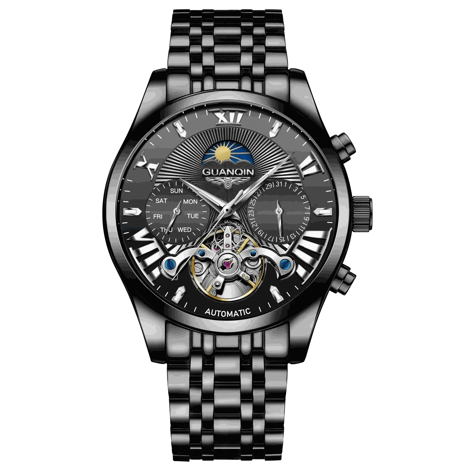 VINTAGE DESIGN MECHANICAL WATCH WITH SILICONE STRAP.