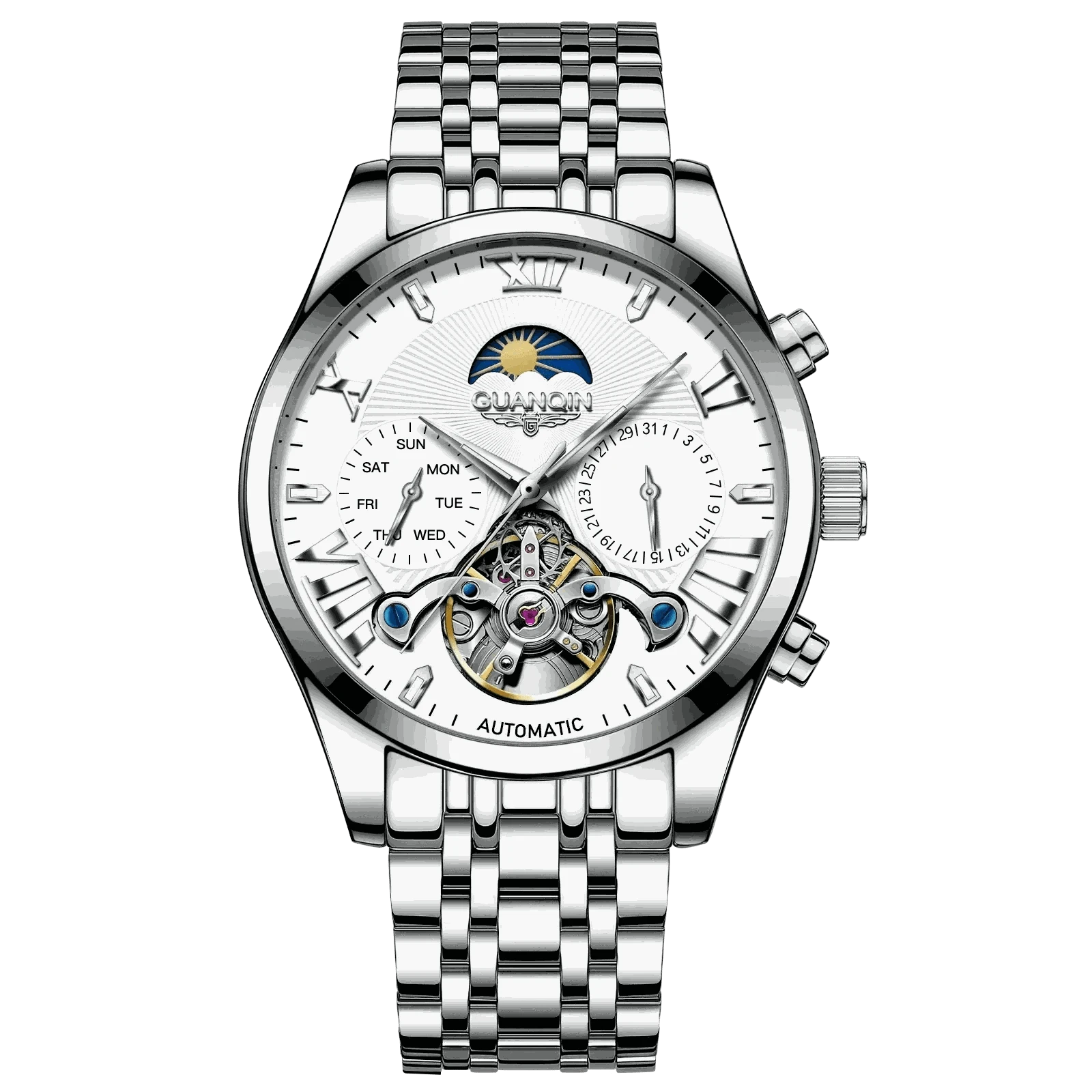 VINTAGE DESIGN MECHANICAL WATCH WITH SILICONE STRAP.