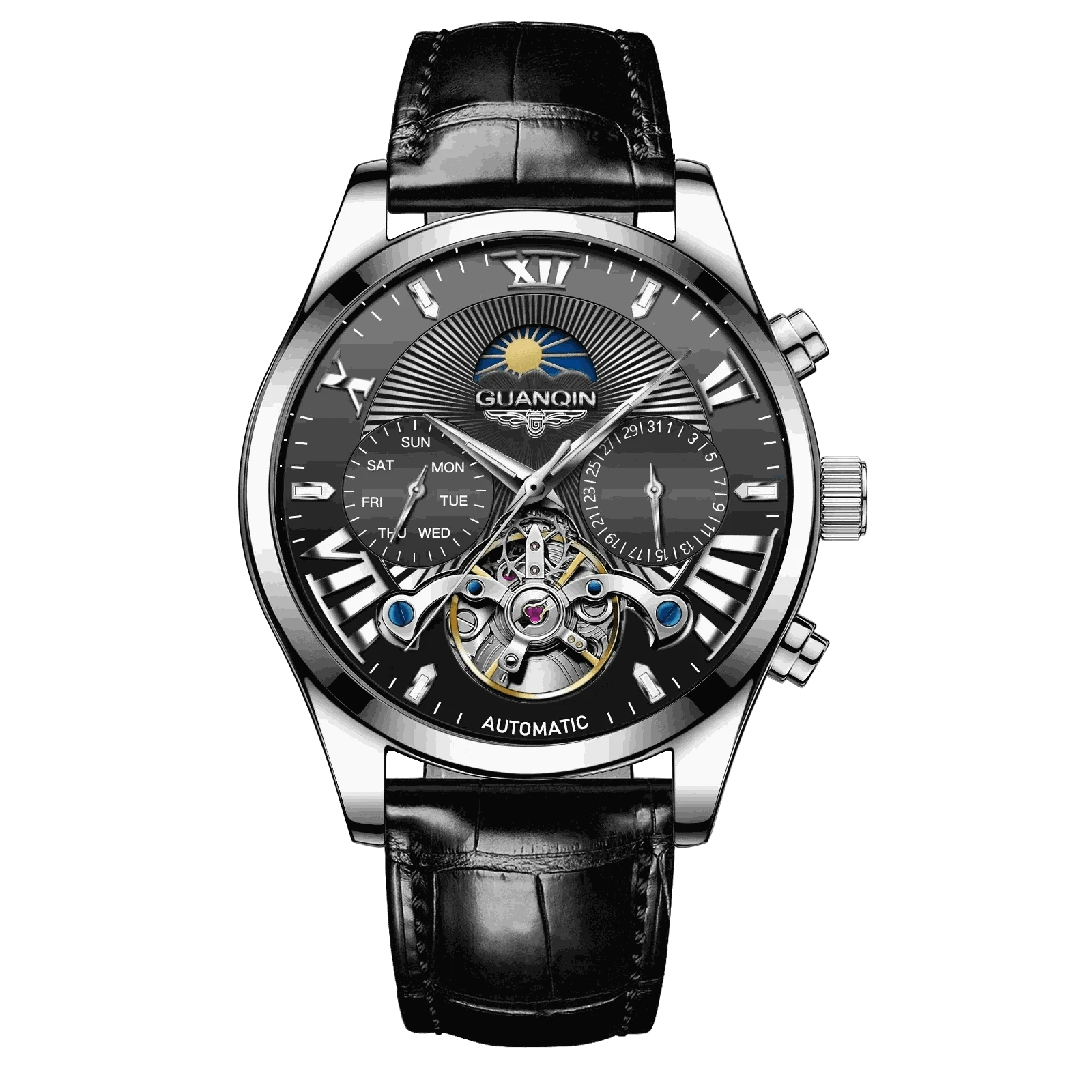 VINTAGE DESIGN MECHANICAL WATCH WITH SILICONE STRAP.