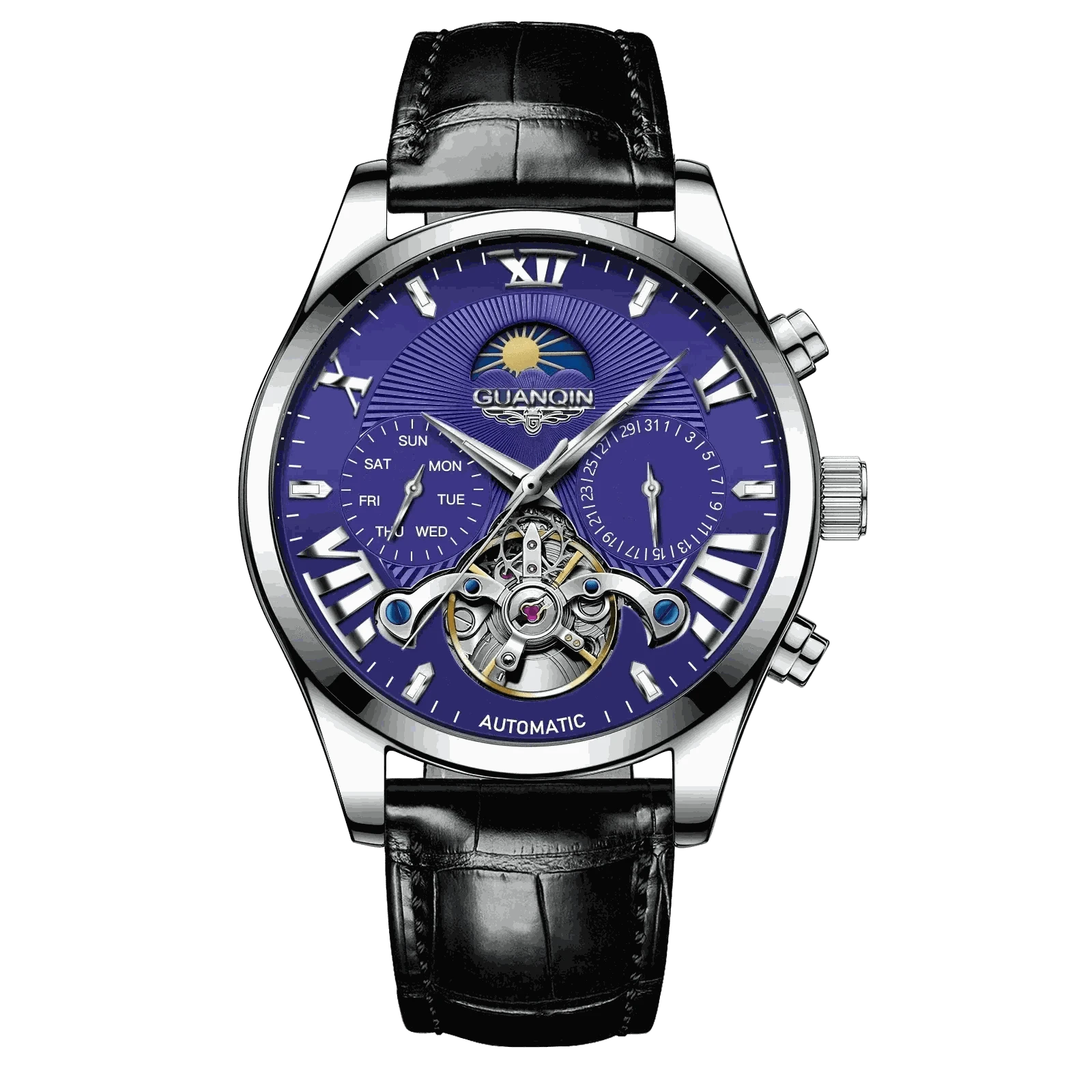 VINTAGE DESIGN MECHANICAL WATCH WITH SILICONE STRAP.