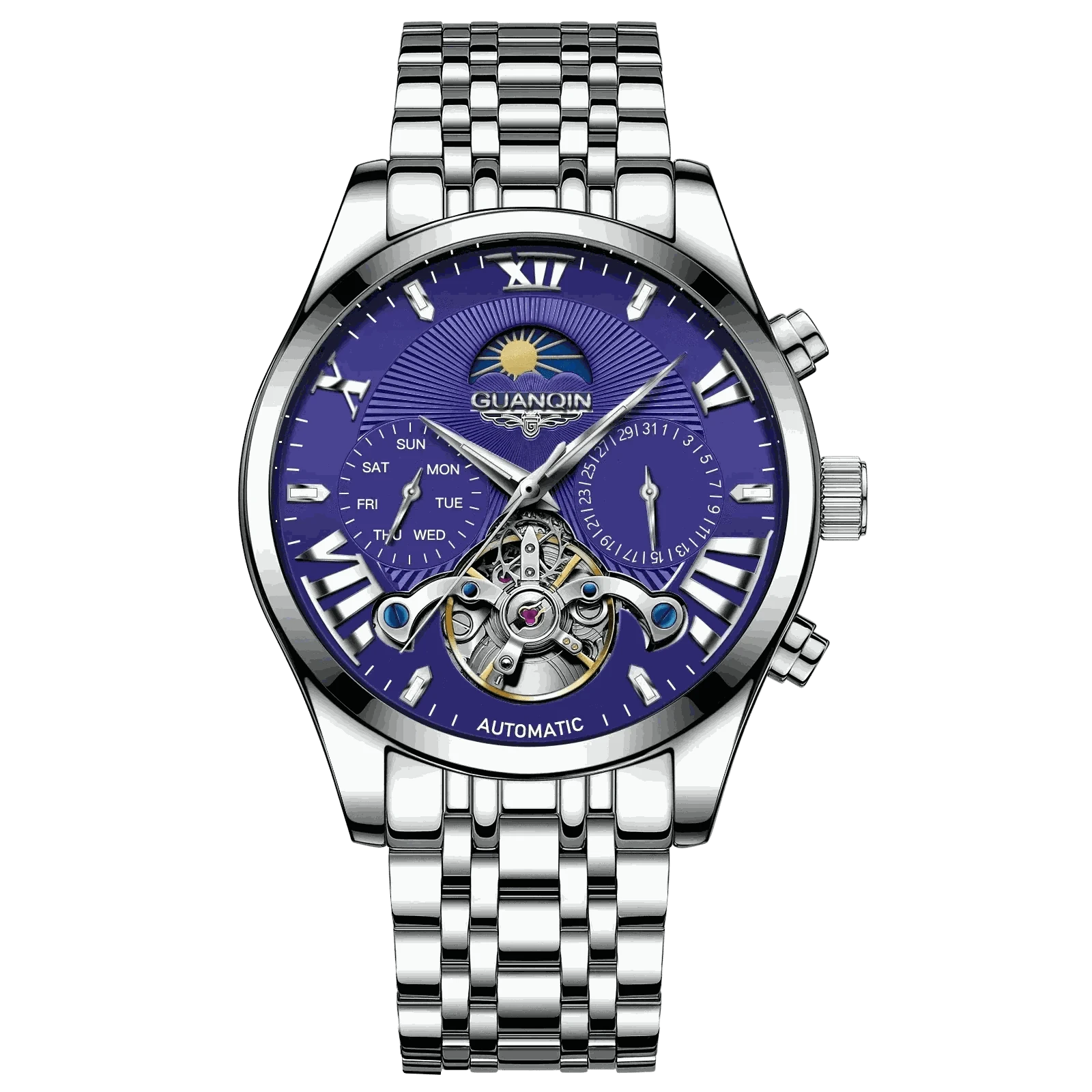 VINTAGE DESIGN MECHANICAL WATCH WITH SILICONE STRAP.