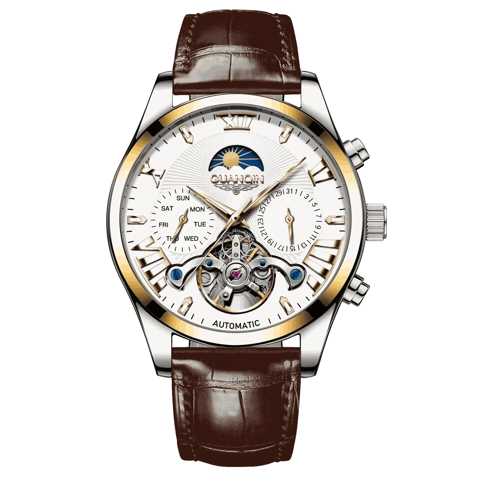 Luxury Watches For Men -VINTAGE DESIGN MECHANICAL WATCH WITH SILICONE STRAP.