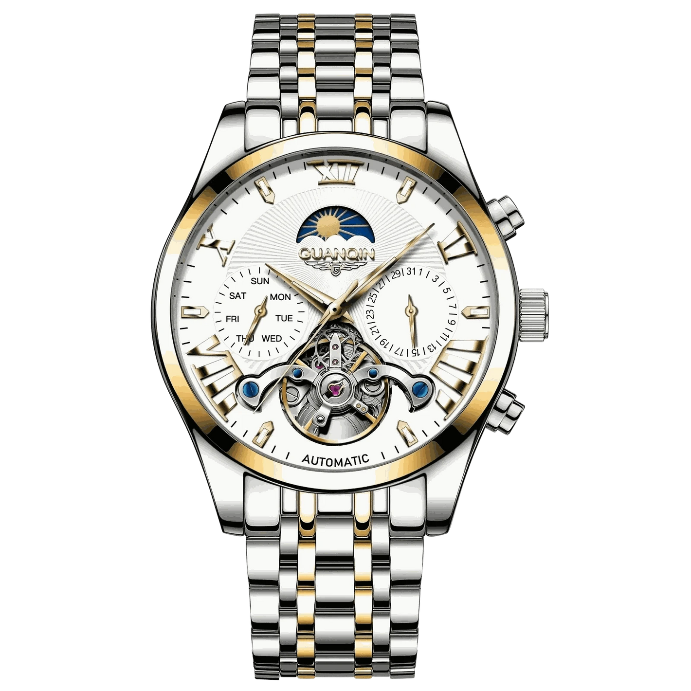 Luxury Watches For Men -VINTAGE DESIGN MECHANICAL WATCH WITH SILICONE STRAP.