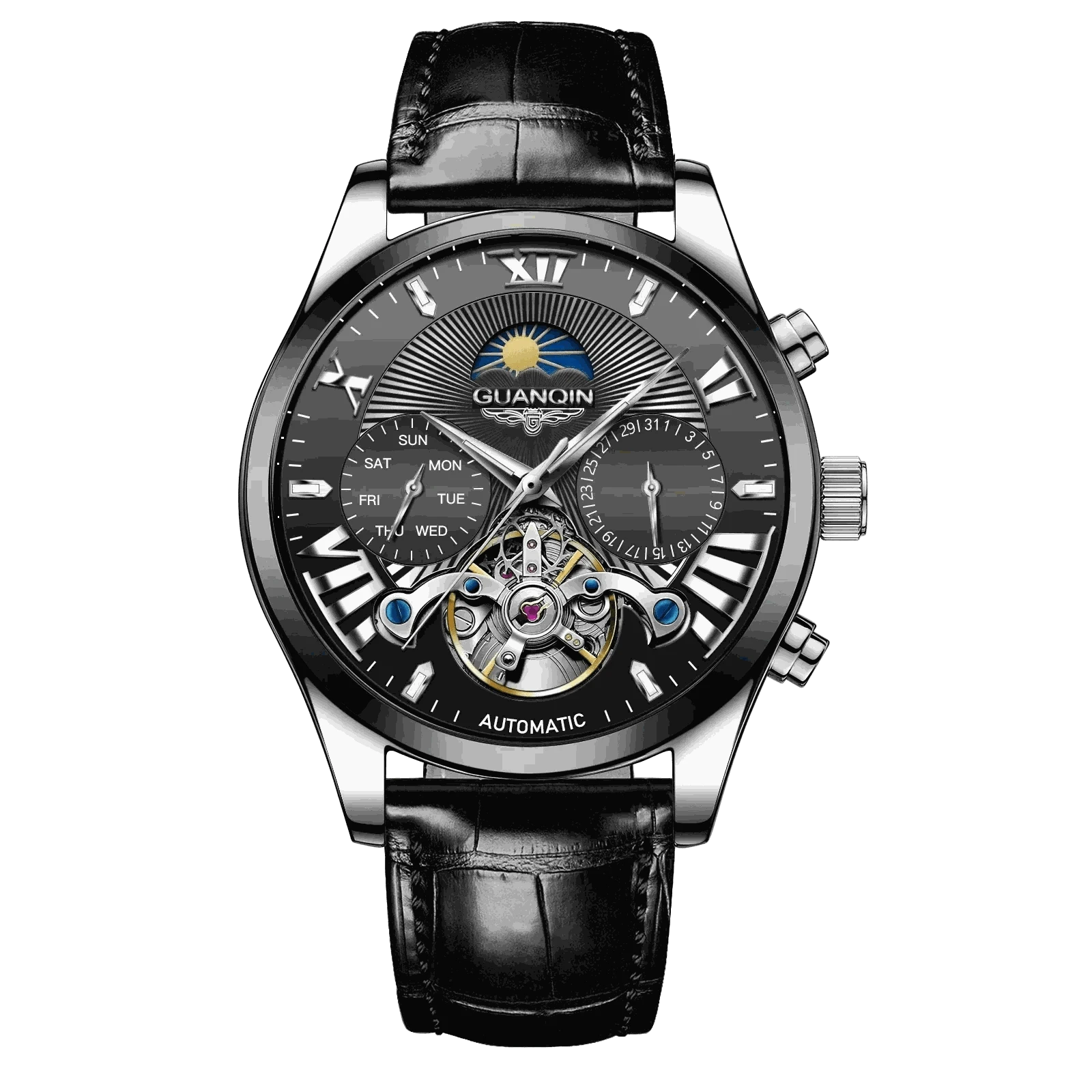 VINTAGE DESIGN MECHANICAL WATCH WITH SILICONE STRAP.