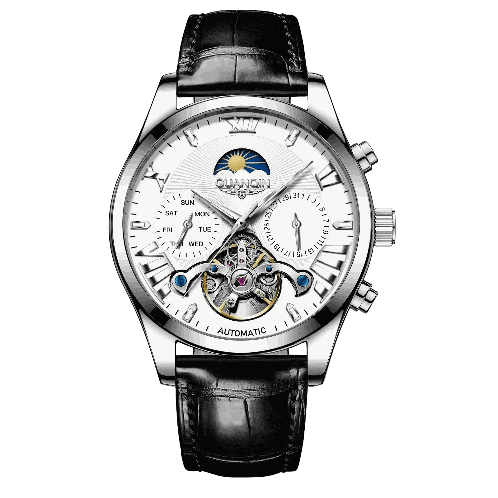 VINTAGE DESIGN MECHANICAL WATCH WITH SILICONE STRAP.