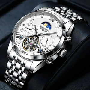 Luxury Watches For Men -VINTAGE DESIGN MECHANICAL WATCH WITH SILICONE STRAP.