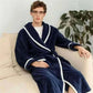 Warm Autumn Winter Flannel Men Bathrobe Thick Long Night Sleepwear Velvet Kimono Robe Men's Clothing Homewear Dressing Gown.