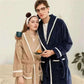 Warm Autumn Winter Flannel Men Bathrobe Thick Long Night Sleepwear Velvet Kimono Robe Men's Clothing Homewear Dressing Gown.