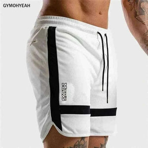 WHITE FITNESS SHORTS.