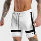 WHITE FITNESS SHORTS.