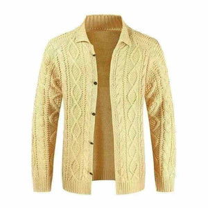 Sweaters-Winter Jacket Loose Mens Jacquard Knitted Cardigan.