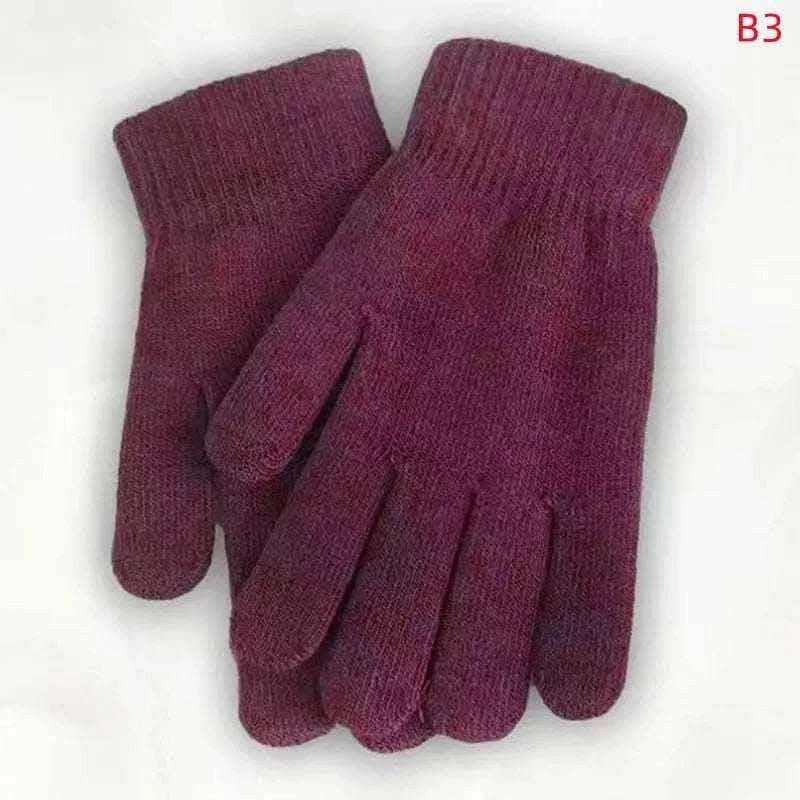 Winter Knitted Gloves Men Women Touch Screen Cold-proof Warm Full Finger Gloves Korean Style All-match Cycling Wool Gloves.