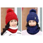 Terokk Winter Knitted Scarf Hat Set Windproof Neck Protective Warm