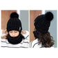 Terokk Winter Knitted Scarf Hat Set Windproof Neck Protective Warmn