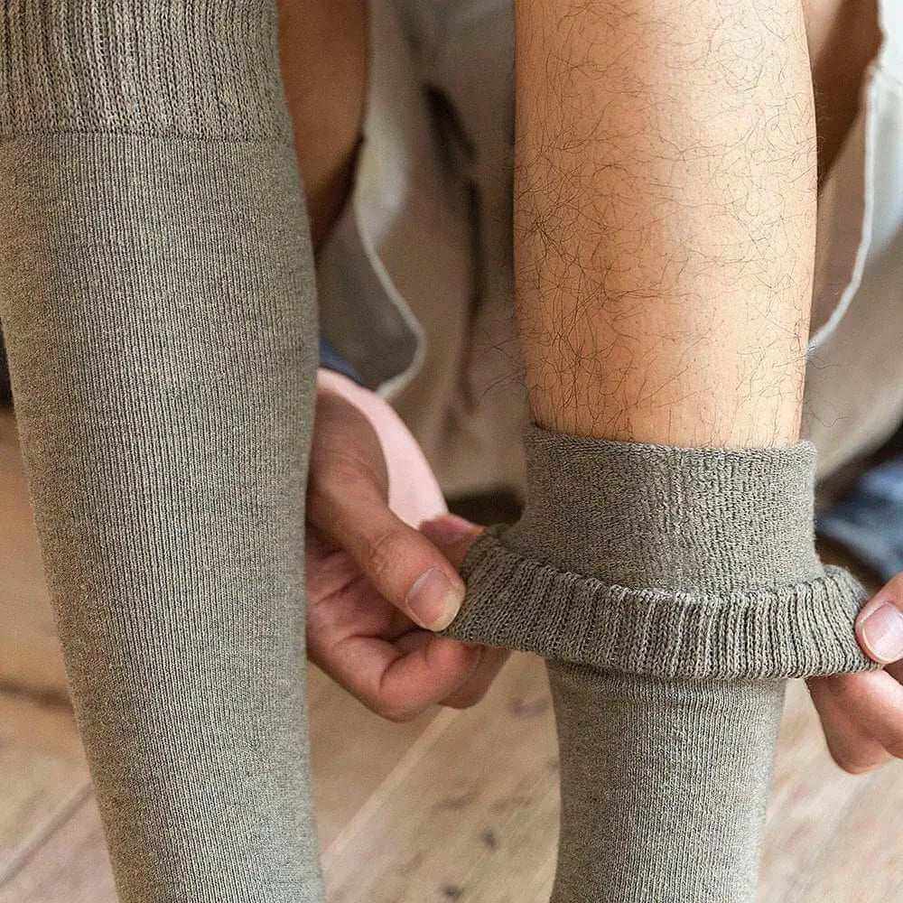 Winter Men's New High-Grade Thick Warm Solid Color Wool Material Fashion Casual Calf Long Socks 3 Pair.