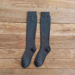 Winter Men's New High-Grade Thick Warm Solid Color Wool Material Fashion Casual Calf Long Socks 3 Pair.