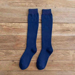 Winter Men's New High-Grade Thick Warm Solid Color Wool Material Fashion Casual Calf Long Socks 3 Pair.