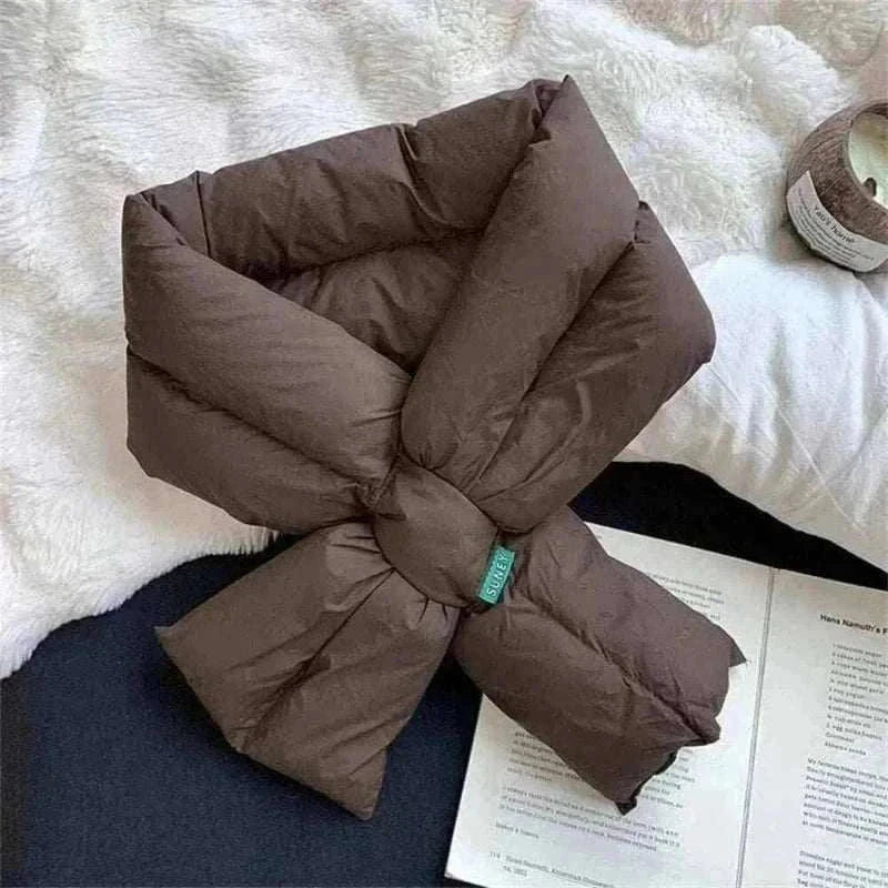 Winter Warm Down Cotton Cross Wear Scarf