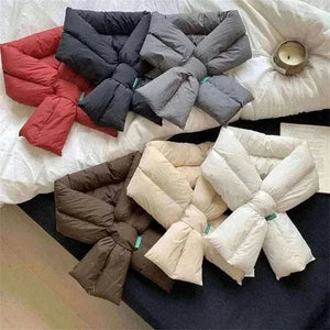 Winter Warm Down Cotton Cross Wear Scarf