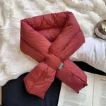 Winter Warm Down Cotton Cross Wear Scarf
