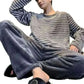 Men Pajamas-Winter Warm Flannel Pajama Set Men Long Sleeve Thick For Men Coral Velvet Cute Cartoon Suit Pyjamas Homewear New Sleepwear.