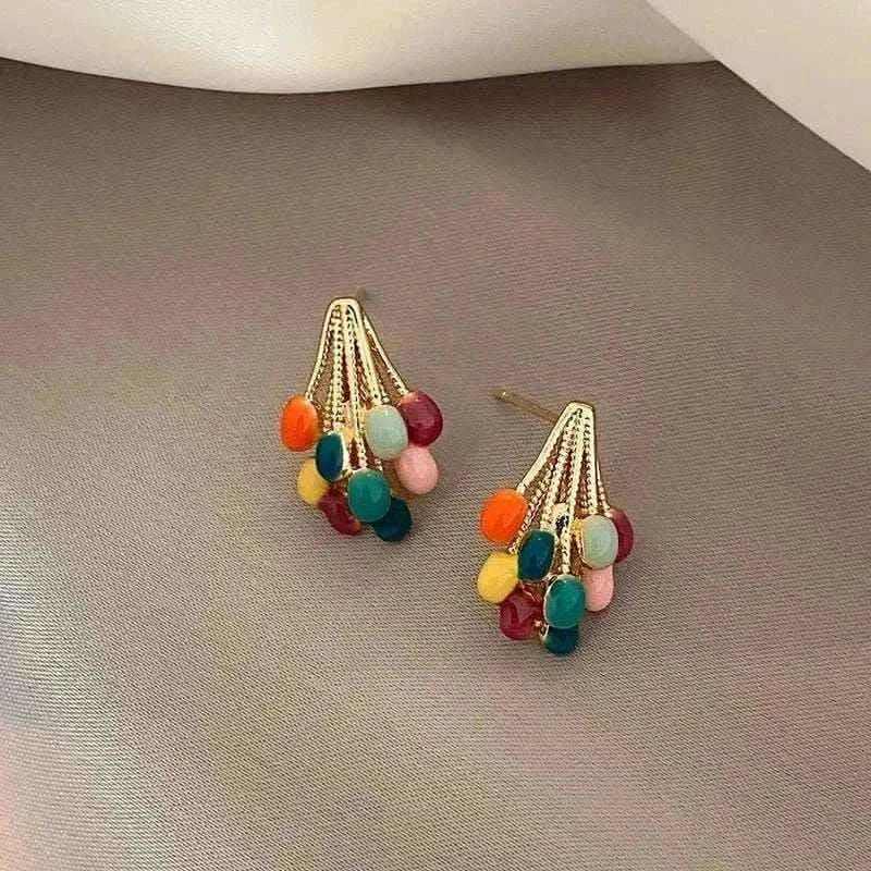 Makaron Color Mini Gold Earrings for Women