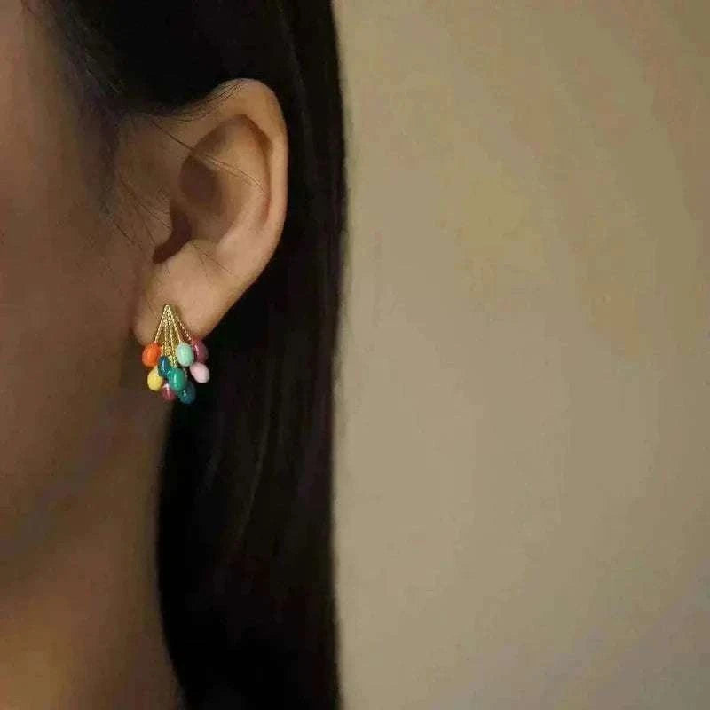 Makaron Color Mini Gold Earrings for Women