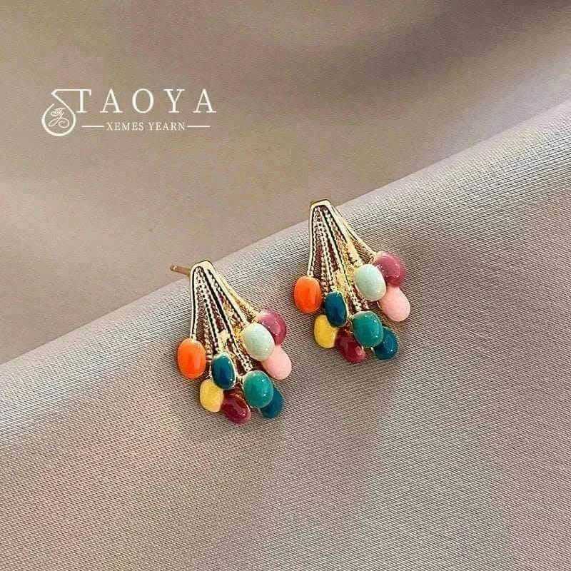 Makaron Color Mini Gold Earrings for Women