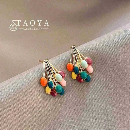 Makaron Color Mini Gold Earrings for Women