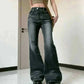 Women's High Waisted Jeans Wide Flare Leg Denim Pants Y2K Patterned Baggy Flared Hem Stretch Bell Bottom Trousers Streetwear.