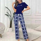 Women's Pajamas Set Casual Home Clothes Soft Comfortable Crew Neck T-Shirt & Plaid Pants, pajamas for women uk