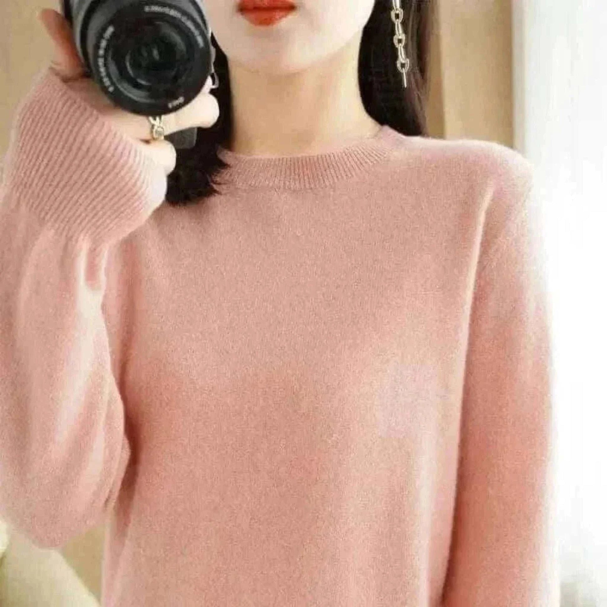 Women's Warm Sweater Round Neck Pullover