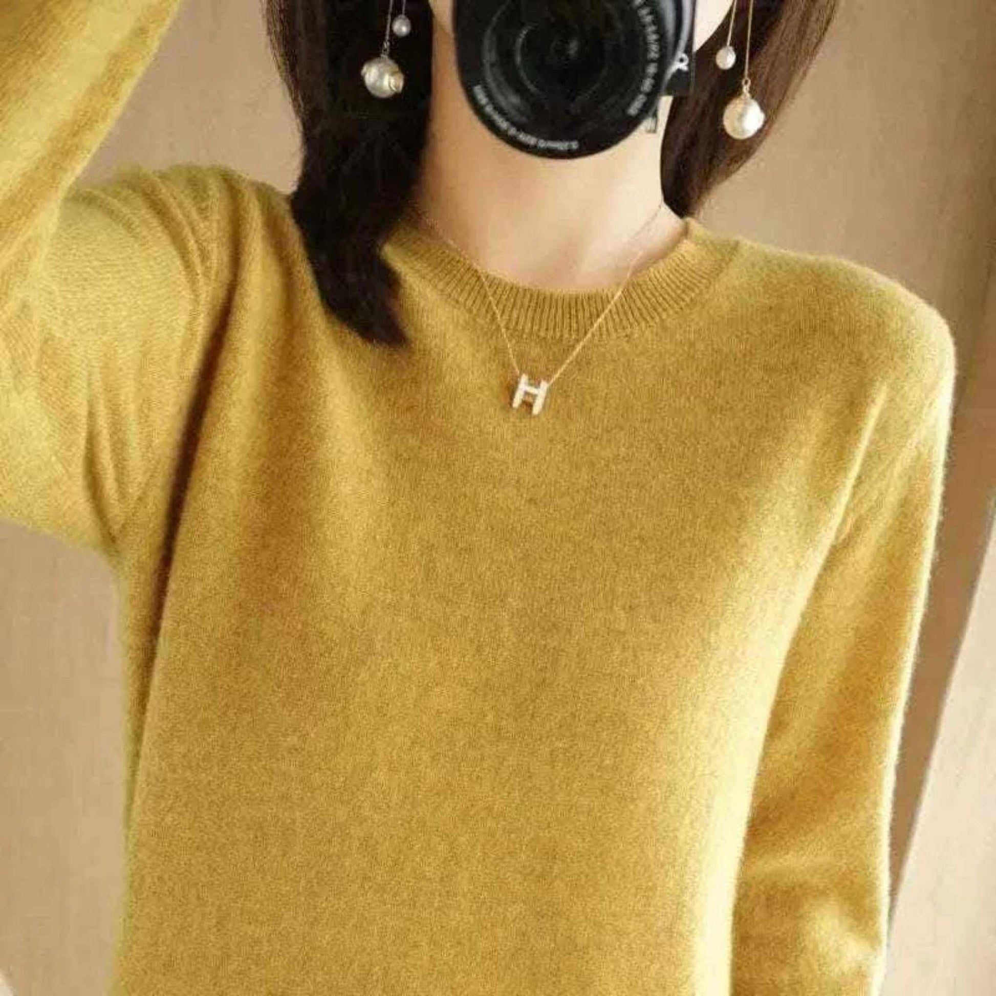 Women's Warm Sweater Round Neck Pullover