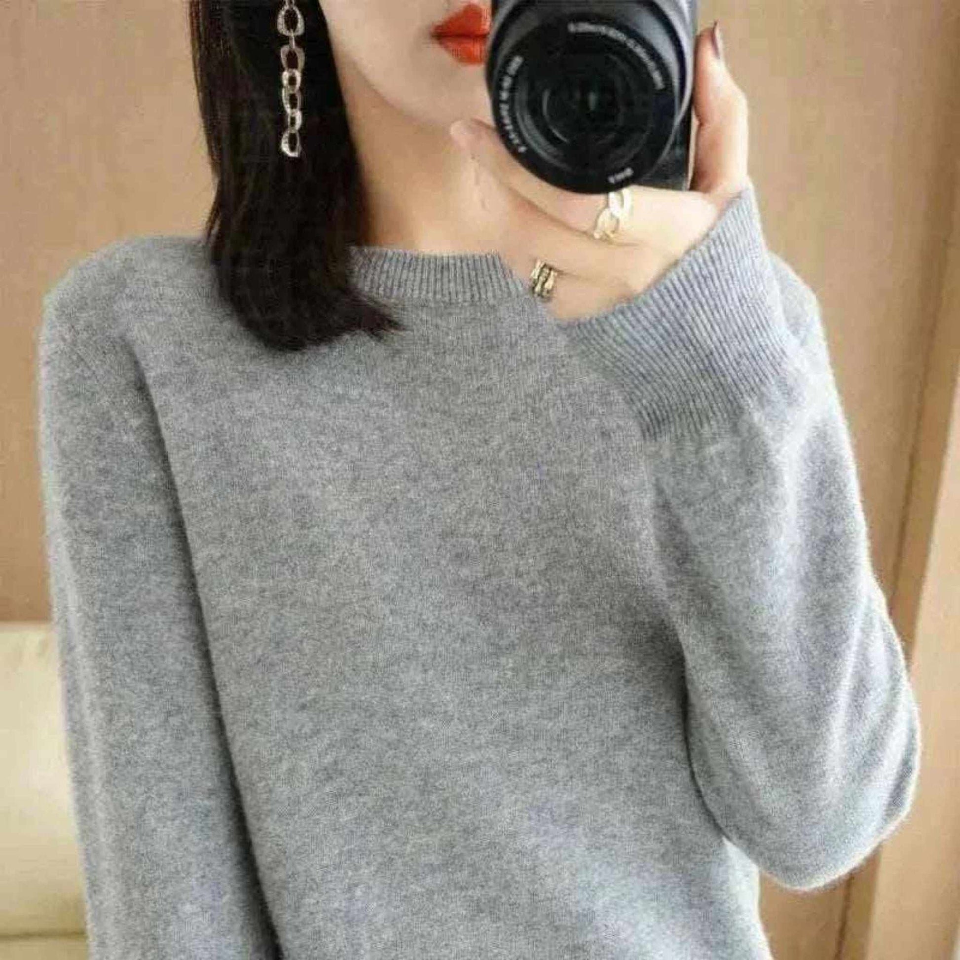 Women's Warm Sweater Round Neck Pullover